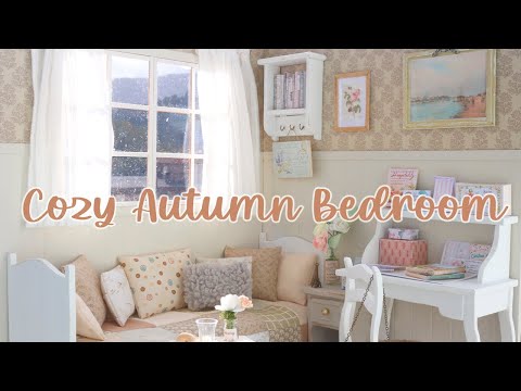 Cozy Autumn bedroom 1/6 scale handmade miniature dollhouse by Nerea Pozo