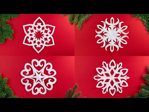 How to Make 4 Easy Paper Snowflakes ❄️ Step-by-Step Tutorial for A4 & Letter Size Paper