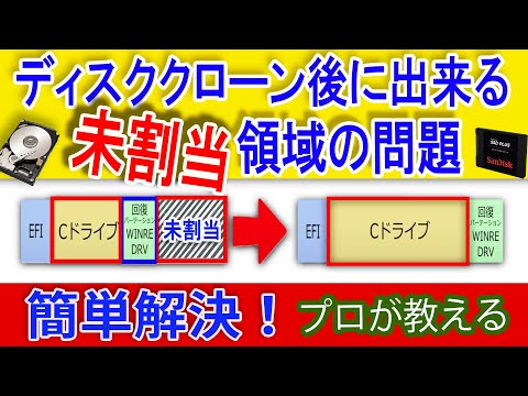 【プロが教える】ディスククローン後に出来た未割当パーテーションの解決方法【超簡単】