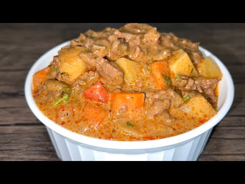 Cream of mushroom soup on ground beef with potatoes and carrots | Ultimate comfort food |Winter food