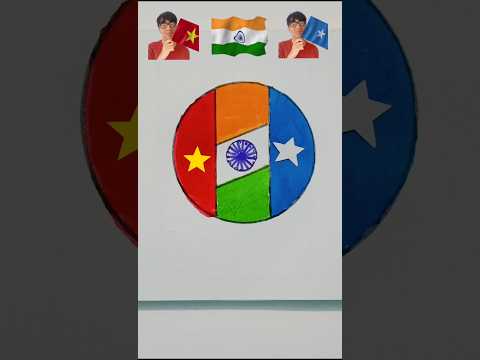 Vietnam 🇻🇳 India 🇮🇳 And Somalia 🇸🇴 Flag Drawing | #shorts #drawing