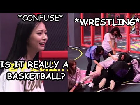 Twice being chaotic in playing basketball *Tzuyu even question herself*