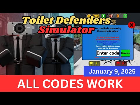 *ALL Codes Work* Toilet Defenders Simulator ROBLOX, January 9, 2025