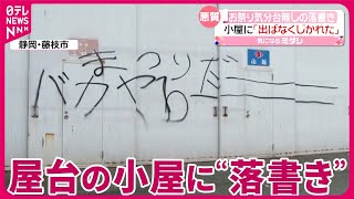 【悪質】お祭り気分台無しの“落書き”  屋台の小屋に…  静岡・藤枝市