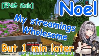 [Noel/Hololive] Noel's wholesome streaming collapsing 1min later [#クリ抜き太郎][ENG Sub][Minecraft]