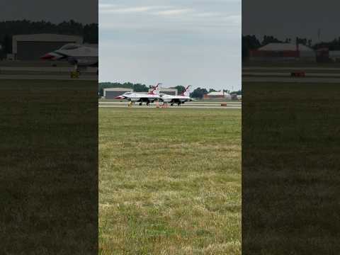 The Thunderbirds showcasing the precision of F-16 Fighting Falcon jets at Battle Creek Air show!