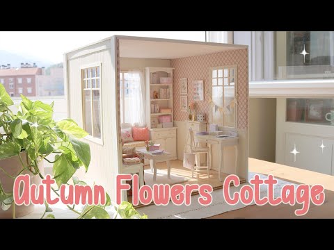 AUTUMN FLOWERS COTTAGE 1/6 scale handmade miniature dollhouse by Nerea Pozo (cake shop patisserie)