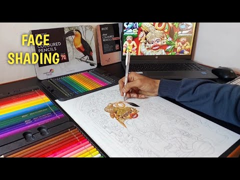 Draw Hanuman ji face with colour pencil 😍 | tutorial video