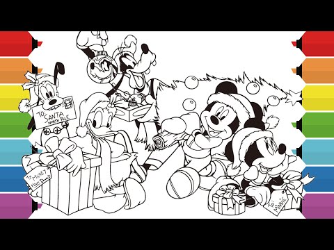 Mickey Mouse Christmas Coloring Pages | Mickey, Minnie, Donald Duck, Goofy & Pluto