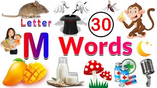 M for Monkey/Letter M words for kids/Words starting with M/letter M words/M for Words/Alphabet M #M