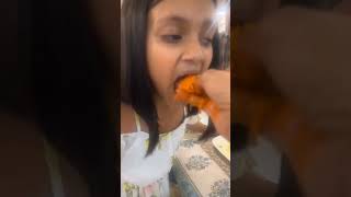 Manchu laxmi daughter eating spicy avakaya