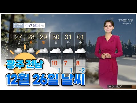 광주전남 오늘의 날씨 [뉴스투데이 2024.12.26]