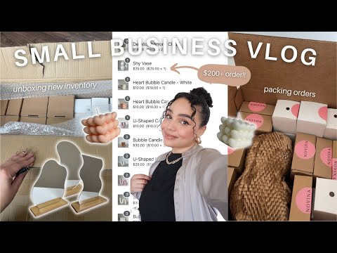 SMALL BUSINESS VLOG // "Launch day", unboxing inventory, packing orders + we got our LARGEST order!