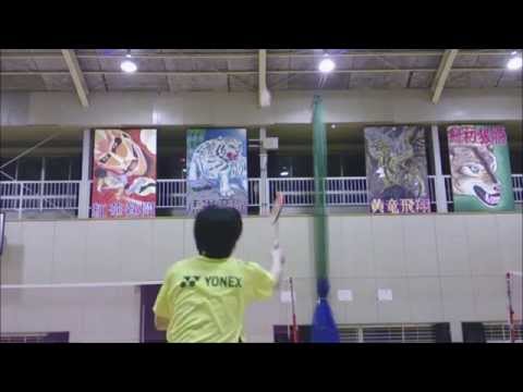 forehand high clear フォアハンドのハイクリア打者の視点