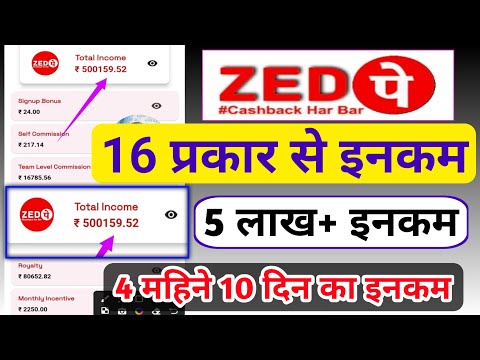 ZED PAY MAIN 4 MAHINE 10 DIN KA TOTAL INCOME 5 LAKHS | जेड पे में चार महीने दस दिन का इनकम पांच लाख