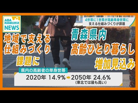 青森県内の「高齢単身世帯」が 4世帯に1世帯へ！　ひとり暮らしの高齢者を地域で支える仕組みづくりが課題