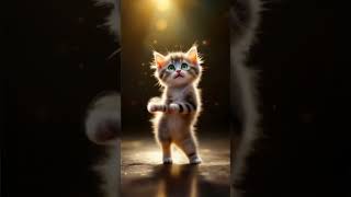 Little kitten cute funny dance  💕😍 #cutecat #cutekitty #kittens #kittensong #catvideos