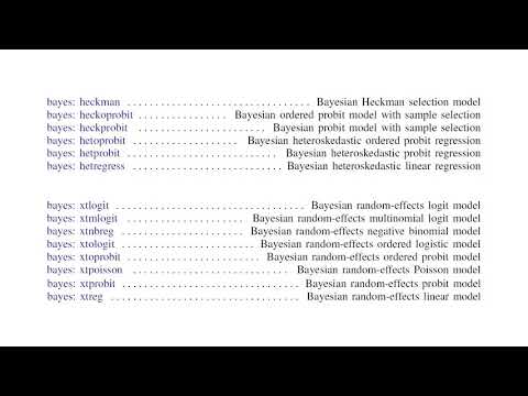 New in Stata 17: Bayesian econometrics