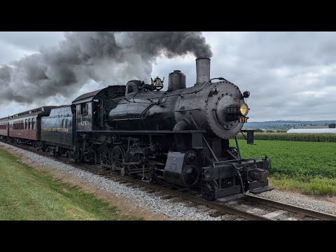 Norfolk and Western #475 Thunders Past - Railfanning - Strasburg, PA (9/22/24)