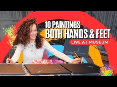 LIVESTREAM - Visit Me at Museum Vlaardingen Where I Work On 10 Paintings with Both Hands $ Feet Live