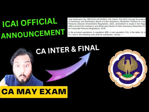 |ICAI Official Announcement For CA Inter & Final May 24 ICAI Examination|