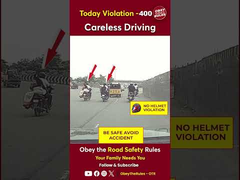 Today Violation 400 - Stay safe on your ride—wear a helmet #otr #chennaitrafficpolice #obeytherules