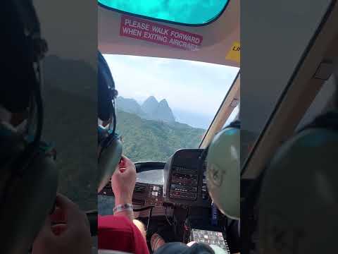 Saint Lucia: the Pitons from the helicopter