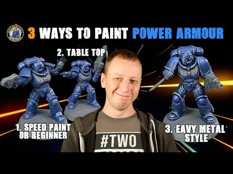 3 Ways to paint Warhammer 40,000 Space Marine Power Armour | Duncan Rhodes