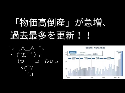 「物価高倒産」が急増、過去最多を更新　8月は月間最多の34件｜インフレの影響でまだまだ倒産が増える！？【バブニュース】