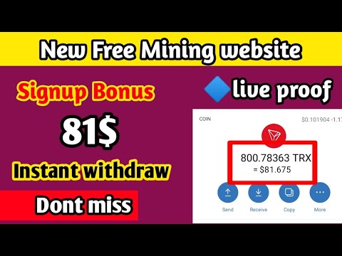 🔴Live proof |🔷81$ Signup bonus | Instant withdraw | New free trx mining website | online earning