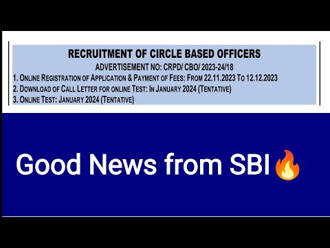 🔥🔥🚀🚀Good News!! SBI CBO Notification out 🔥🔥🔥