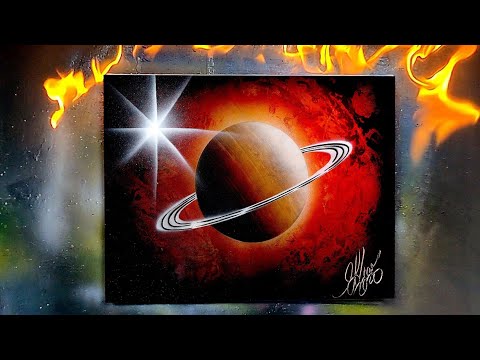 How to paint Saturn red? by Spray Art Eden