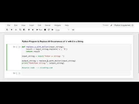 Day 66: Python Program to Replace All Occurrences of ‘a’ with $ in a String