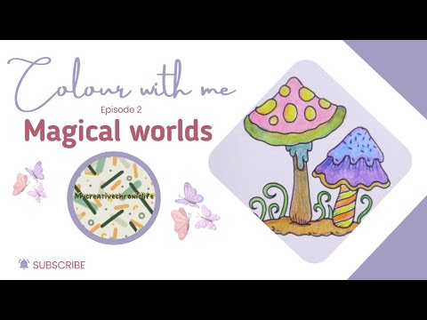 Magical Worlds colour with me - Candy land / episode 2 Mushrooms by Johanna Basford 2024