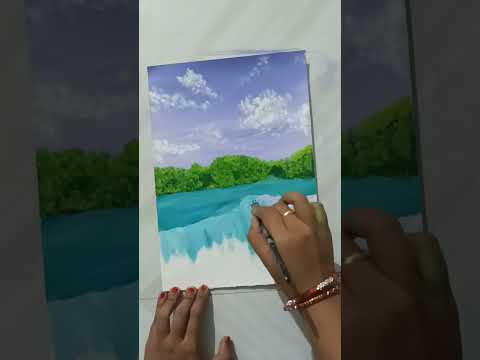 how to paint waterfall / acrylic painting please like 👍