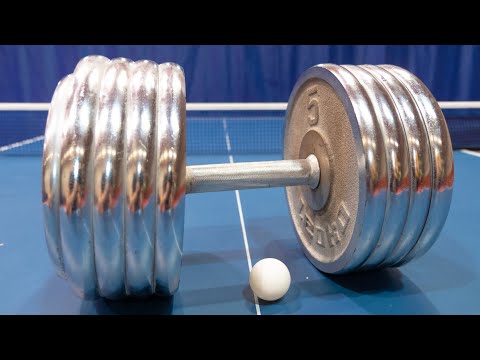 Playing Ping Pong with a 50kg Dumbbell I Pongfinity