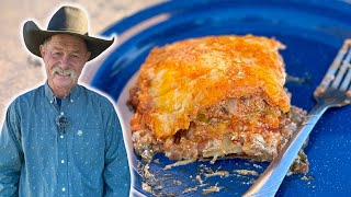 Zesty Mexican Lasagna Recipe with a Cowboy Twist #cowboycooking #castiron