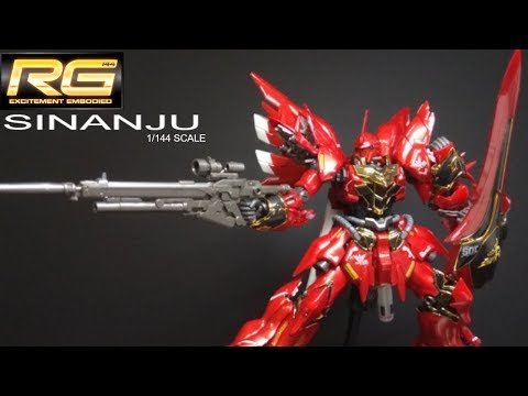 The GUNDAM BASE LIMITED RG SINANJU [Metallic Gloss Injection] build and review