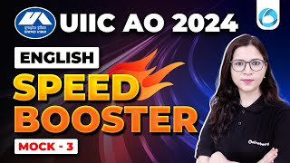 UIIC AO English 2024 | English Speed Booster | UIIC AO 2024 Mock  - 3 | English By Saba Ma'am