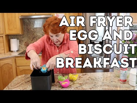 Air Fryer Egg and Biscuit Breakfast