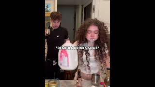 HE DRANK EXPIRE MILK😭😱💞 Subscribe! #sisters #curlyhair #kalogeras #baddie #triplets #edit