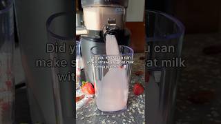 Homemade Strawberry Oat Milk 🍓🥛 #growyourown #oatmilk #oatmilkrecipe #milkrecipe #shorts #ytshorts