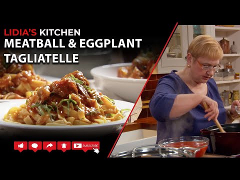 Meatball and Eggplant Tagliatelle