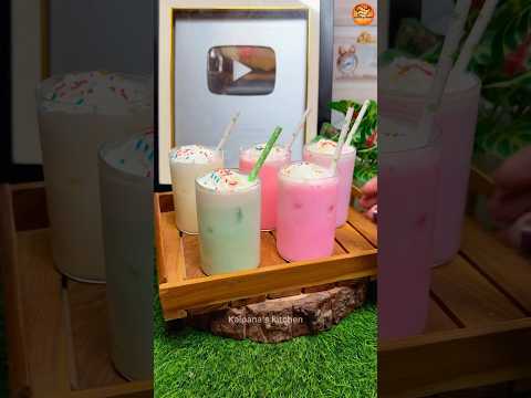 5 colour cotton candy shakes 😍😍❤️❤️… #shorts #cottoncandy #cottoncandyshake #kalpanaskitchen