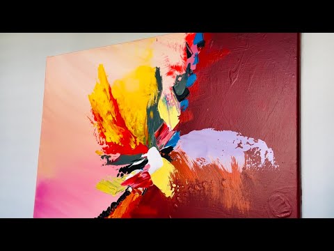 Interior Abstract Painting. Easy technique for beginners.#abstractpainting #abstractart #art