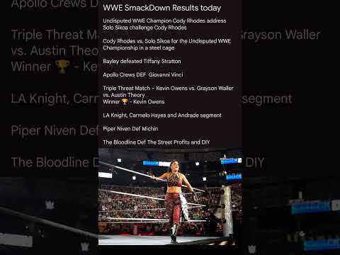 WWE SmackDown Results #smackdown #wwe