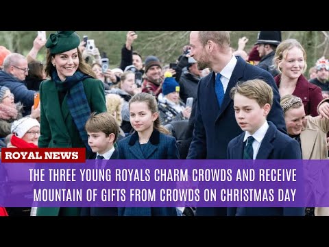 The Three Young Royals Charm Crowds and Receive Mountain of Gifts on Christmas Day Walkabout