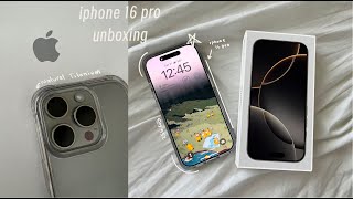 iphone 16 pro aesthetic unboxing + accessories 📱☁️