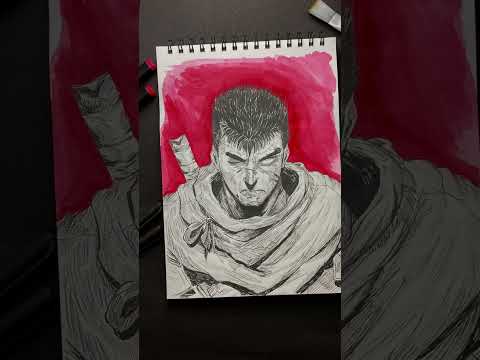 Drawing GUTS-Berserk ❤️⚡️ #shorts