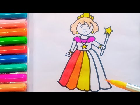 Drawing and Painting Beautiful Girl for Kids & Toddlers | Simple Drawing, Coloring #drawing